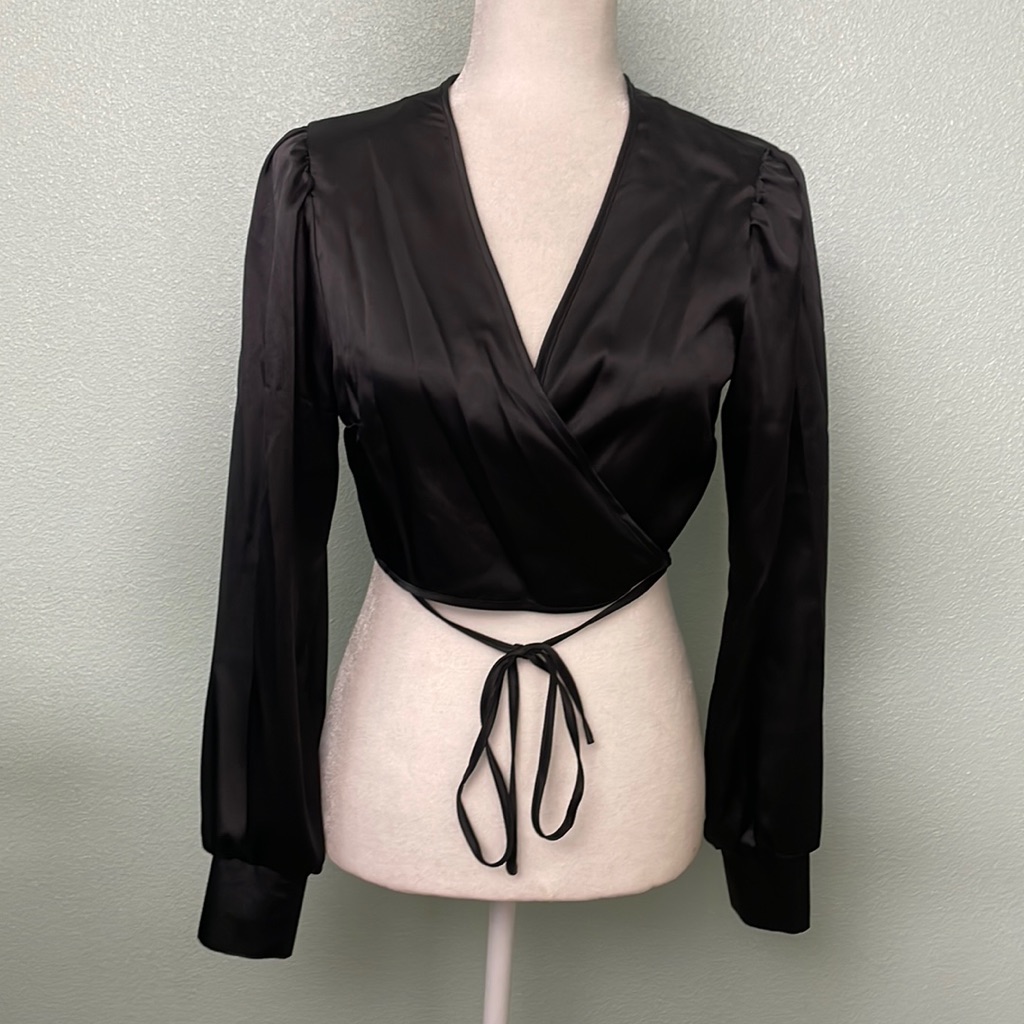 And Now This Tie Waist Wrap Top